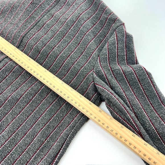 Anthropologie Harlyn Blazer Sweater Womens Small Gray Knit Striped Pockets Long - Picture 5 of 5